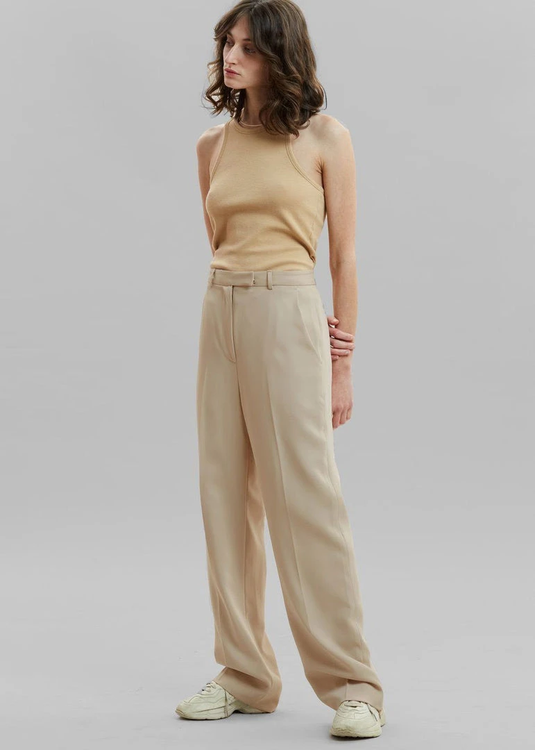The Frankie Shop CLOTHING Isla Tailored Trousers - Natural