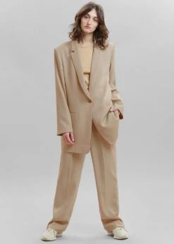 The Frankie Shop CLOTHING Isla Tailored Trousers - Natural