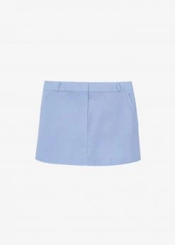 The Frankie Shop Isle Linen Mini Skirt - Light Blue