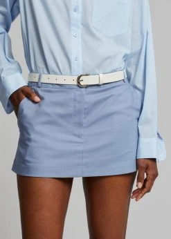The Frankie Shop Isle Linen Mini Skirt - Light Blue