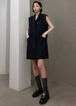 Inch Jahe Vest Dress - Navy