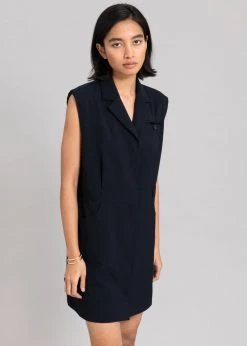 Inch Jahe Vest Dress - Navy