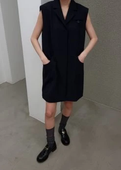 Inch Jahe Vest Dress - Navy