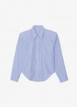 Black Fuchsia CLOTHING Jeanne Padded Shirt - White Stripe