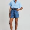 The Frankie Shop Jeda Denim Shorts - Medium Wash CLOTHING