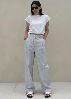 Beside You Jess Wide Pants - White Stripe CLOTHING