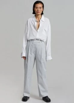 Beside You Jess Wide Pants - White Stripe CLOTHING