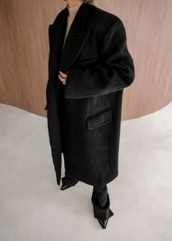 The Frankie Shop CLOTHING John Oversized Coat - Black