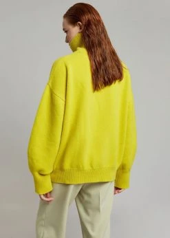 The Frankie Shop Joya Roll Neck Sweater - Citron