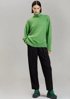 The Frankie Shop Joya Roll Neck Sweater - Kermit CLOTHING