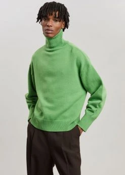 The Frankie Shop Joya Roll Neck Sweater - Kermit CLOTHING