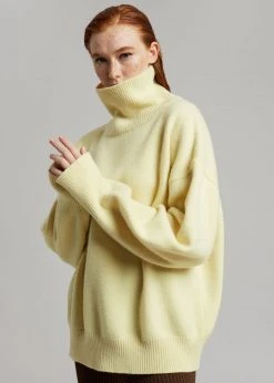 The Frankie Shop CLOTHING Joya Roll Neck Sweater - Lemon