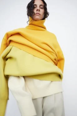 The Frankie Shop CLOTHING Joya Roll Neck Sweater - Lemon
