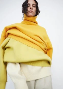 The Frankie Shop Joya Roll Neck Sweater - Marigold CLOTHING