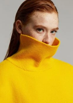 The Frankie Shop Joya Roll Neck Sweater - Marigold CLOTHING