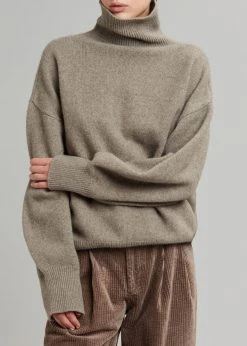 The Frankie Shop Joya Roll Neck Sweater - Taupe CLOTHING