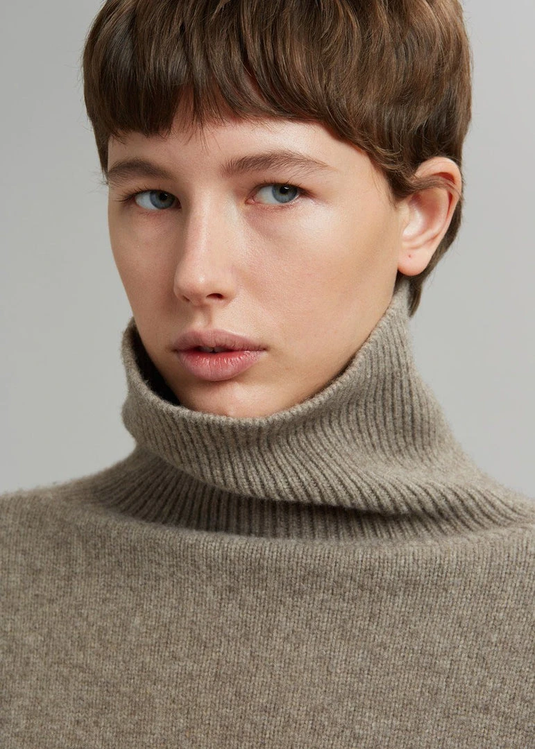 The Frankie Shop Joya Roll Neck Sweater - Taupe CLOTHING