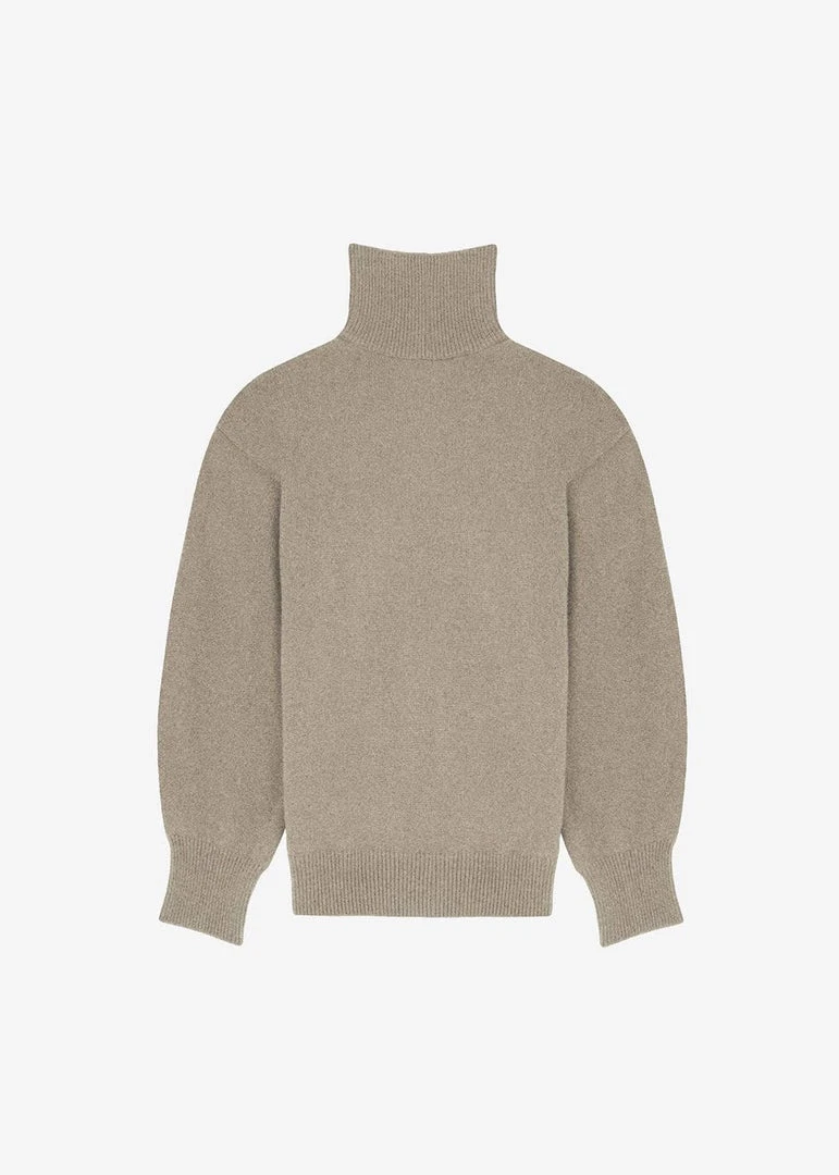 The Frankie Shop Joya Roll Neck Sweater - Taupe CLOTHING