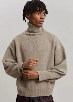 The Frankie Shop Joya Roll Neck Sweater - Taupe CLOTHING