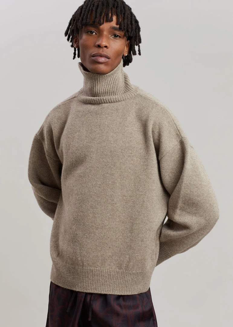 The Frankie Shop Joya Roll Neck Sweater - Taupe CLOTHING