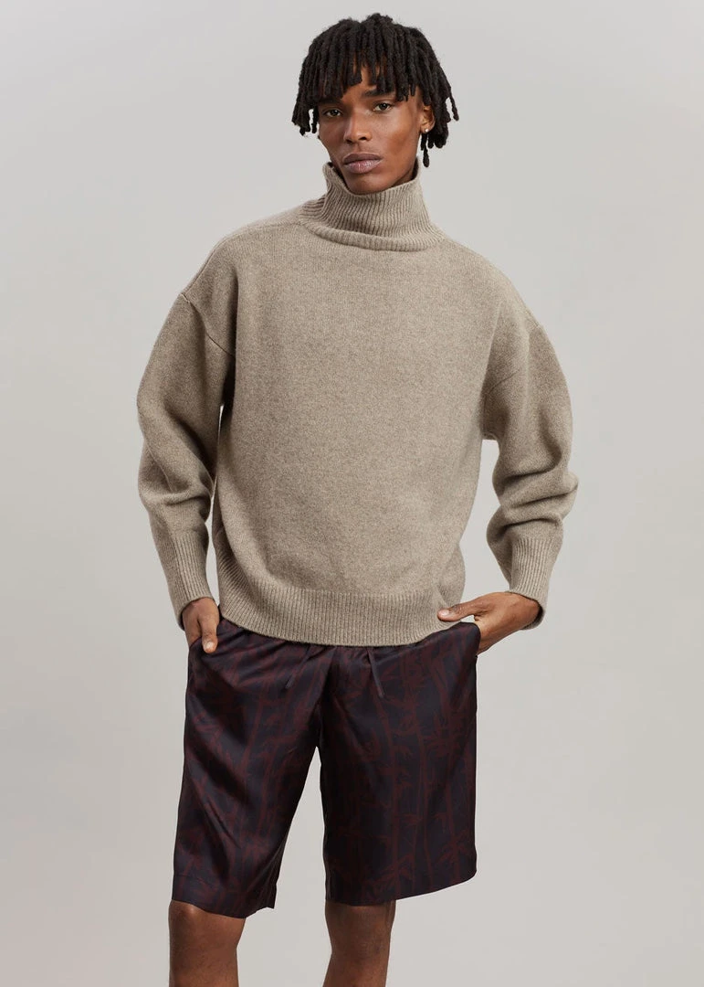 The Frankie Shop Joya Roll Neck Sweater - Taupe CLOTHING