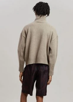 The Frankie Shop Joya Roll Neck Sweater - Taupe CLOTHING
