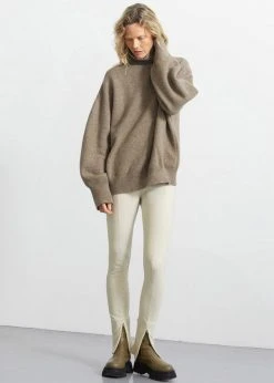 The Frankie Shop Joya Roll Neck Sweater - Taupe CLOTHING