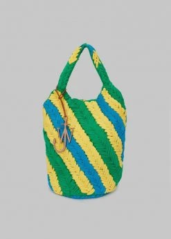 JW Anderson Knitted Shopper - Green/Yellow/Blue Men