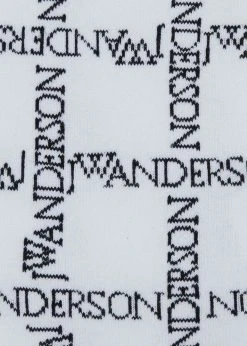 ACCESSORIES JW Anderson Logo Grid Ankle Socks - White/Black