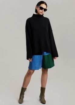 Men JW Anderson Panelled Boxing Shorts - Blue/Black