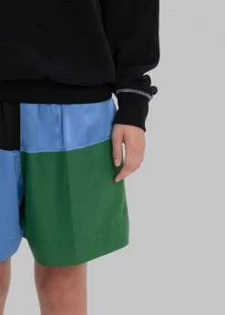 Men JW Anderson Panelled Boxing Shorts - Blue/Black