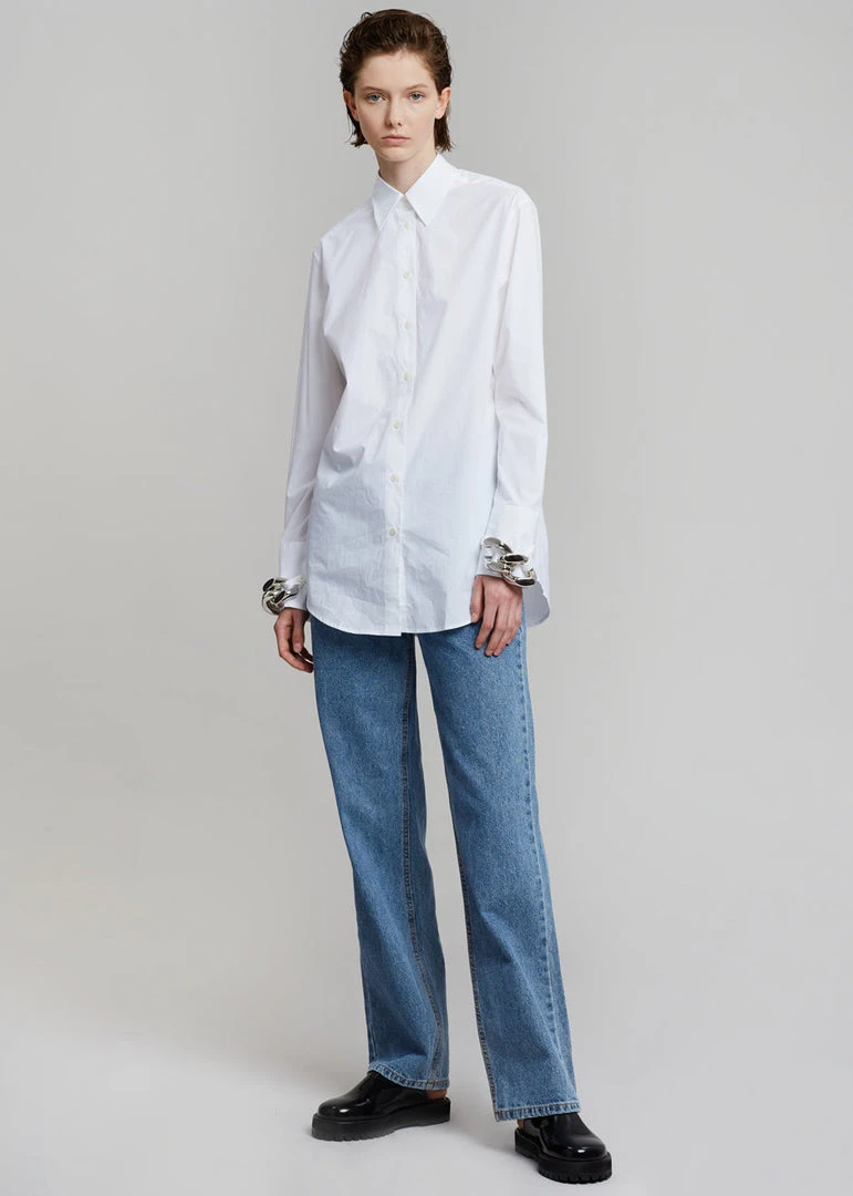 JW Anderson Silver Chain Link Shirt - White CLOTHING