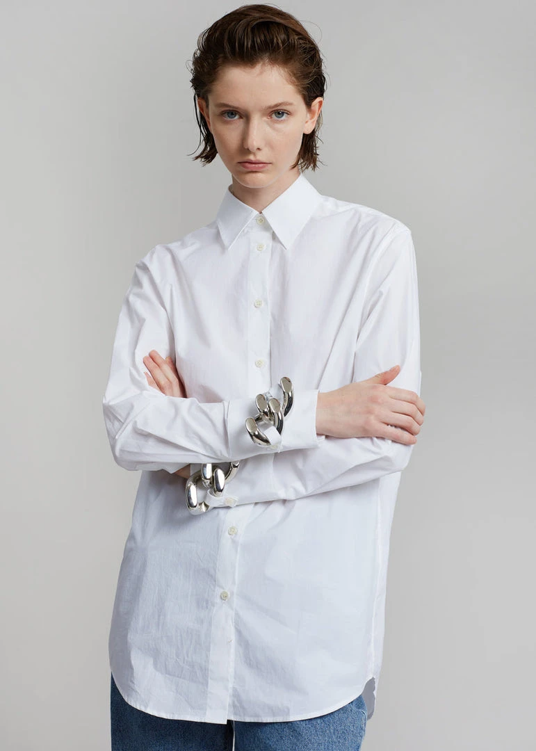 JW Anderson Silver Chain Link Shirt - White CLOTHING
