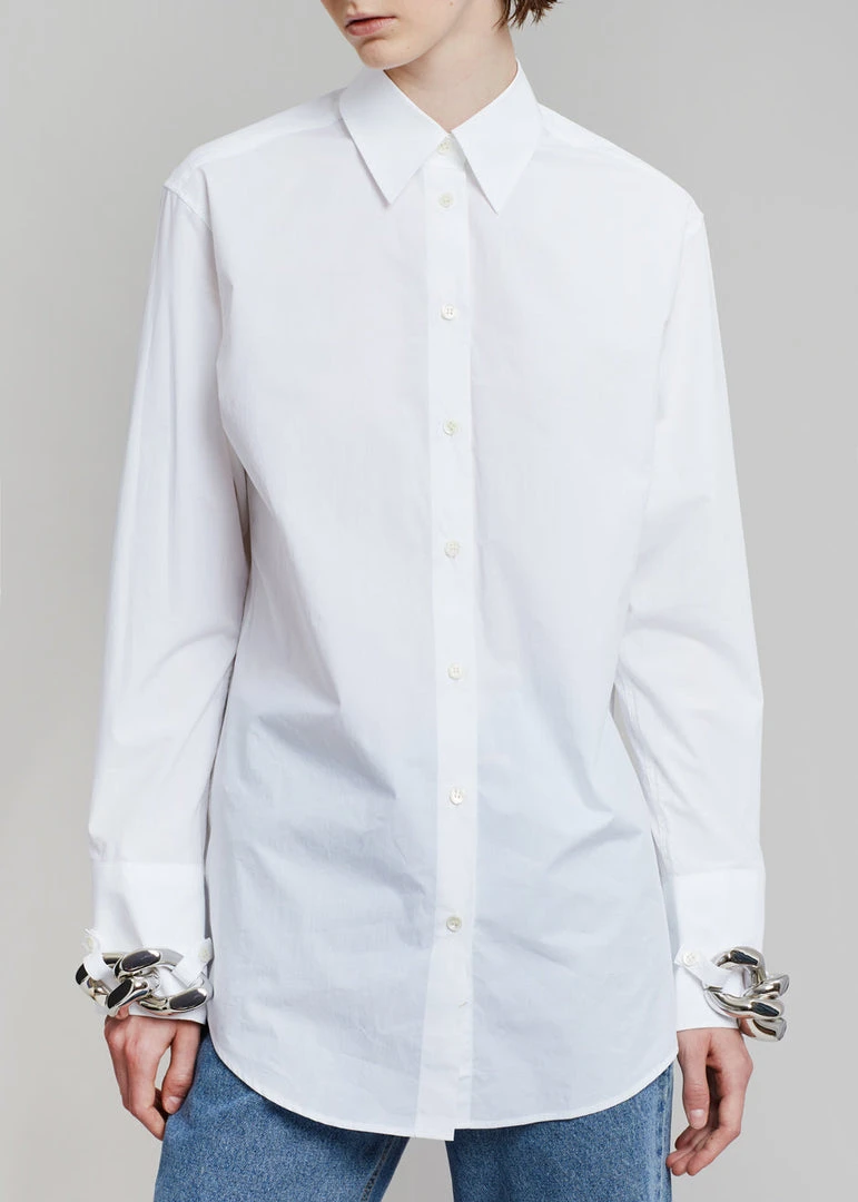 JW Anderson Silver Chain Link Shirt - White CLOTHING
