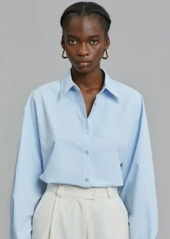 Love You So Much CLOTHING Kae Button Back Shirt - Sky