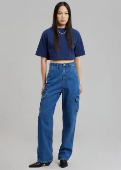 Varial Kai Cargo Denim Pants - Medium Wash