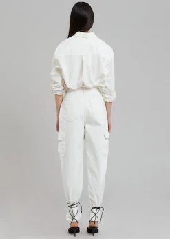 Varial Kai Cargo Denim Pants - White CLOTHING