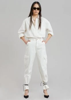 Varial Kai Cargo Denim Pants - White CLOTHING