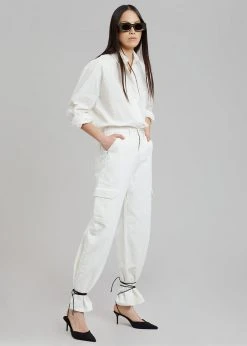Varial Kai Cargo Denim Pants - White CLOTHING