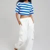 The Frankie Shop CLOTHING Karina Cropped T-Shirt - Cobalt/White