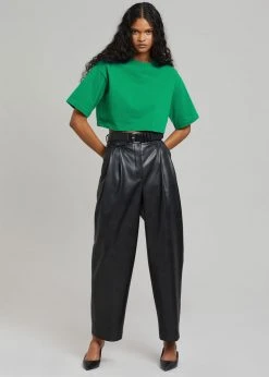 The Frankie Shop Karina Cropped T-Shirt - Green