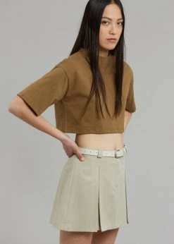 The Frankie Shop Karina Cropped T-Shirt - Olive