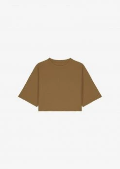 The Frankie Shop Karina Cropped T-Shirt - Olive