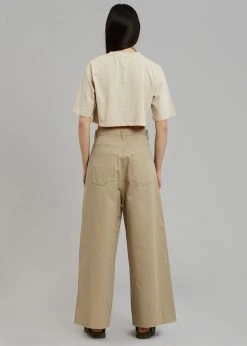 The Frankie Shop Karina Cropped T-Shirt - Sand CLOTHING