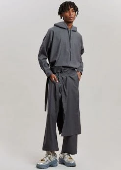 The Frankie Shop Men Keanu Wrap Pants - Charcoal