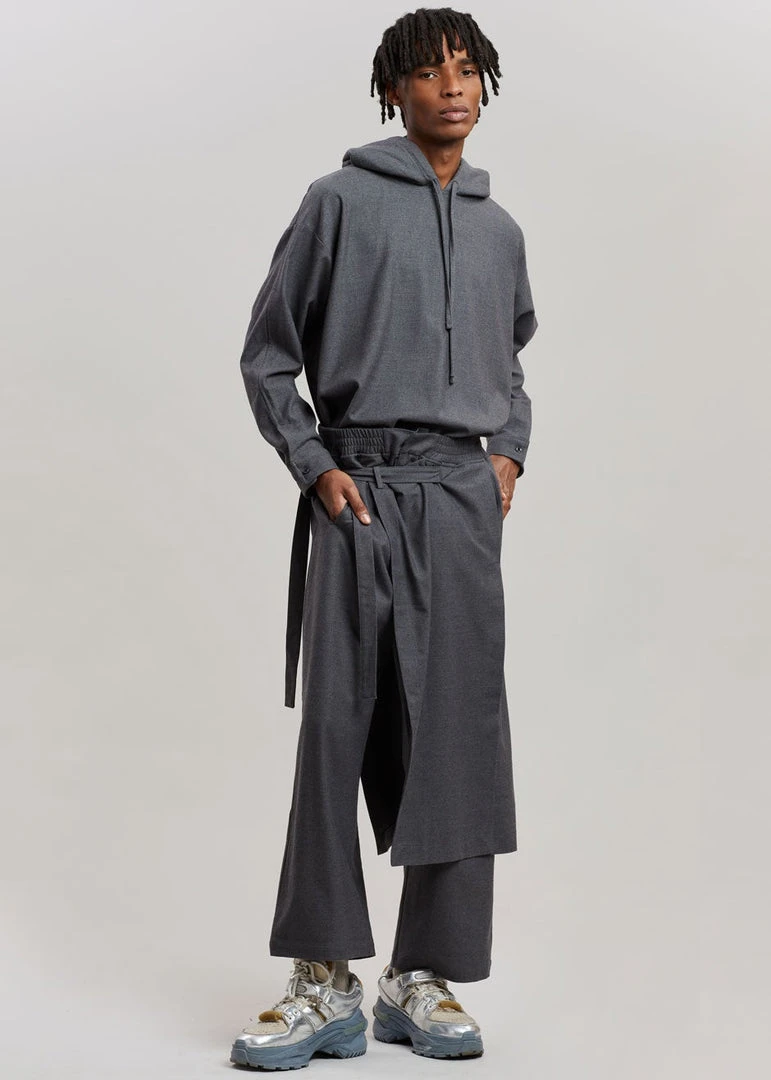 The Frankie Shop Men Keanu Wrap Pants - Charcoal