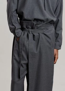 The Frankie Shop Men Keanu Wrap Pants - Charcoal