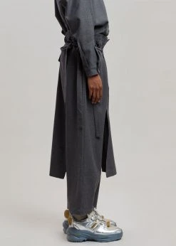 The Frankie Shop Men Keanu Wrap Pants - Charcoal