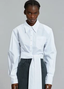 The Frankie Shop Kepa Padded Cropped Shirt - White