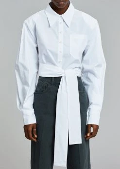 The Frankie Shop Kepa Padded Cropped Shirt - White